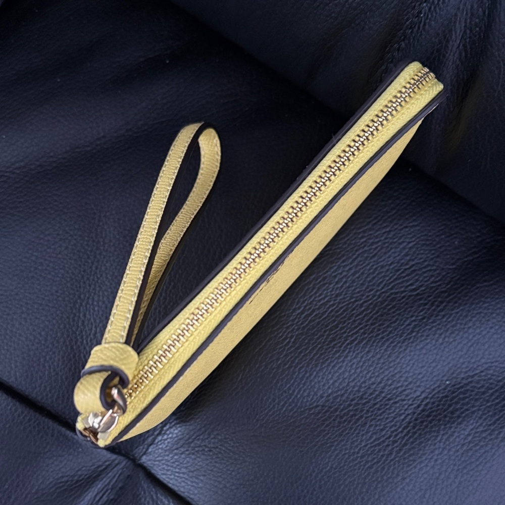 Coach Soft Yellow and Gold Logo Wristlet Clutch - Picture 7 of 16